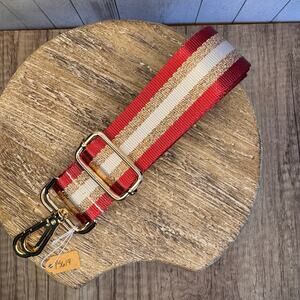 Crossbody Bag Strap Gold Maroon Purse Strap Stripes Guitar Bag Strap NEW!